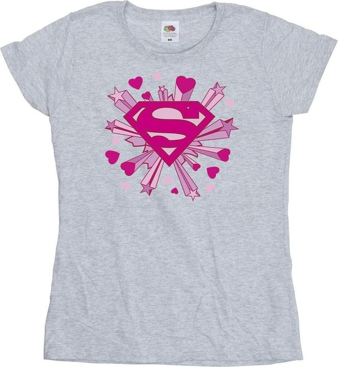 Superman Pink Hearts And Stars Logo TShirt