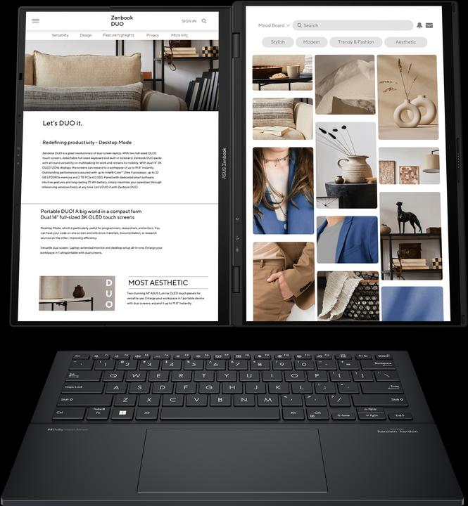 Produktbild ASUS Zenbook Duo OLED (14", Intel Core Ultra 9 185H, 32 GB, 1000 GB, CH)