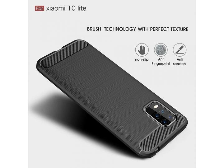 Produktbild Screenguard Xiaomi Mi 10 Lite Hülle Carbon Brushed Soft TPU (Xiaomi Mi 10 Lite)