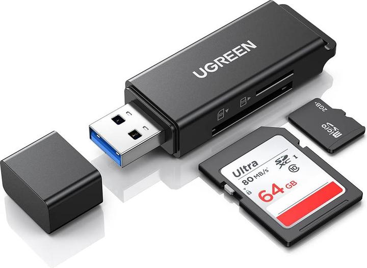 Produktbild Ugreen CM104 SD/microSD USB 3.0 memory card reader (black) (USB 3.0)