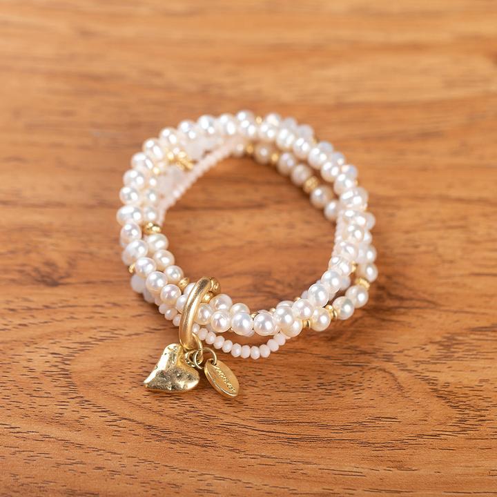 Image du produit Andreani Bracelet avec de véritables perles d'eau douce (80 cm, Pierres)