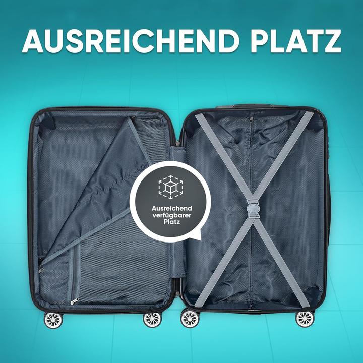 Immagine prodotto Veska 3-teiliges Hartschalenkoffer-Set (Bagaglio a mano (fino a 50 litri), M (50 - 90l), L (90 - 115l))