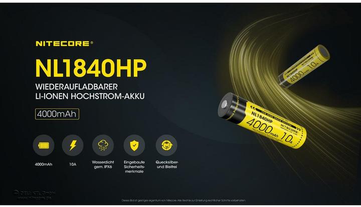 Produktbild Nitecore NL1840HP (1 Stk., 18650, 4000 mAh)