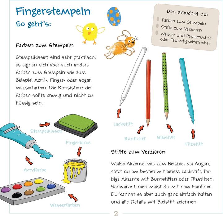 Produktbild Fingerstempeln. Bastelblock Ostern