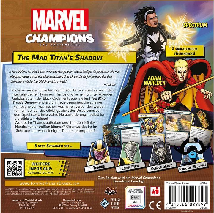 Produktbild FFG FFGD2920 - The Mad Titans Shadow - Marvel Champions: Das Kartenspiel (DE-Erweiterung) (Deutsch)