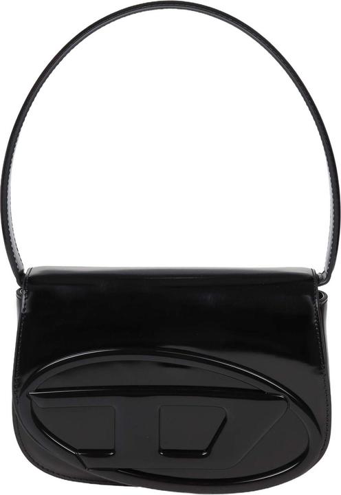 Diesel 1dr shoulder bag in black smooth leather