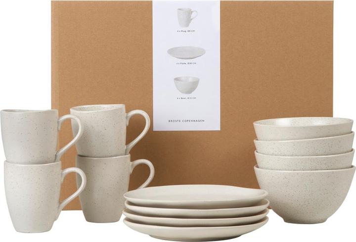 Actual product image Broste Copenhagen Nordic Breakfast Set, Stoneware - Vanilla (1 Piece)