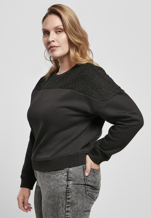 Produktbild Urban Classics Ladies Short Oversized Lace Inset Crew (L)