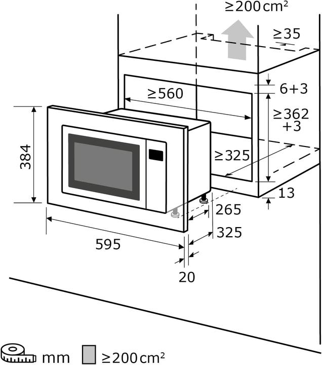 Actual product image Exquisit Built-in Microwave Black Digital (20 l)