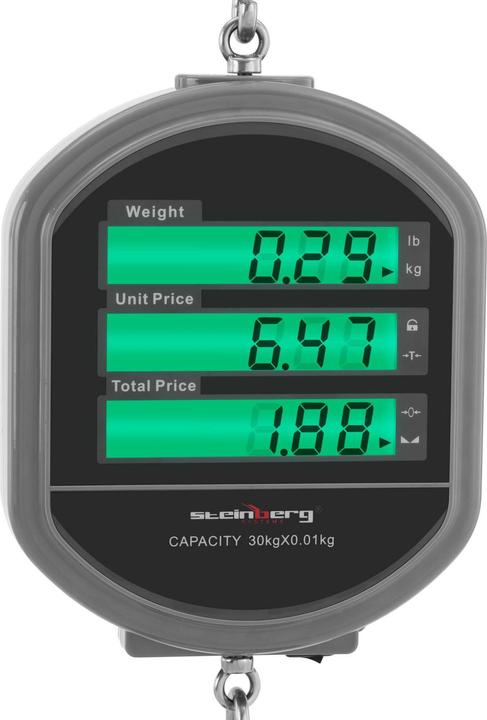 Produktbild Steinberg Hängewaage Zugwaage Industriewaage Fernbedienung 0.1 - 30 kg kg / 10 g g LCD-Display