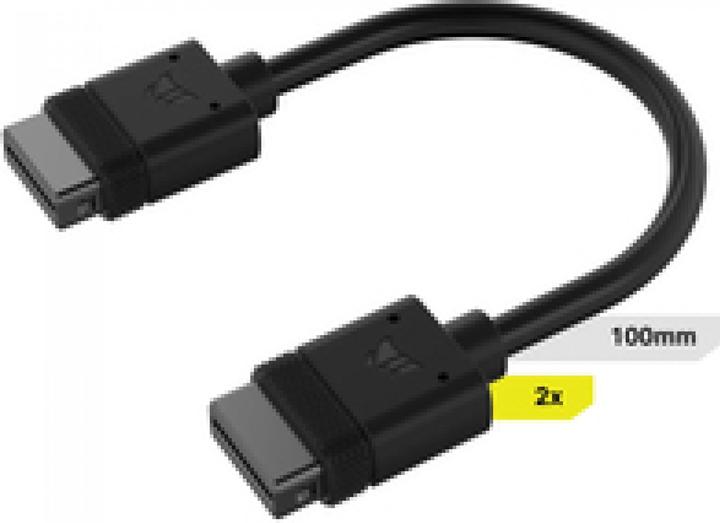 Corsair Cavo iCUE LINK, 2x 100 mm con connettori diritti, nero