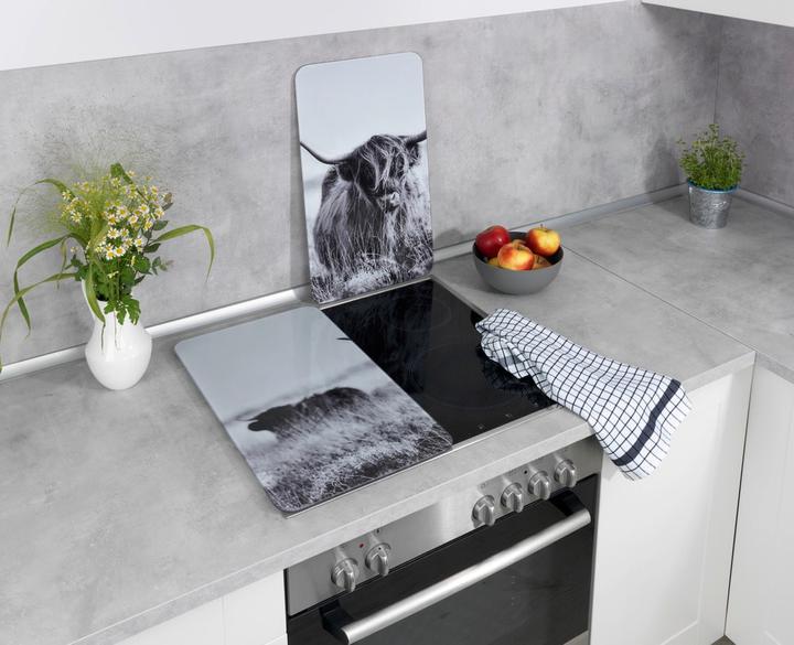 Actual product image Wenko Cooker cover plates Highland Cattle black 2 pcs.