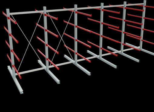 Actual product image Schulte Lagertechnik K 6000 cantilever basic rack 6 uprights - 2-sided