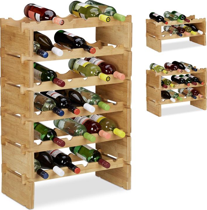 Image du produit Relaxdays Porte-bouteilles empilable (60 x 28.5 x 86 cm)