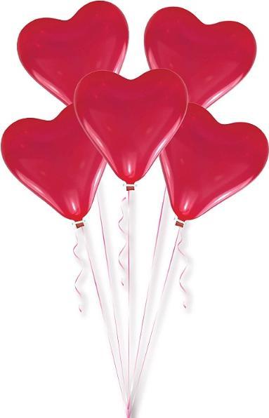 Actual product image Amscan 5 heart balloons red (10 x)