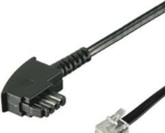 Immagine prodotto Goobay Cavo di collegamento TAE-F (pin out universale), nero, 6 m