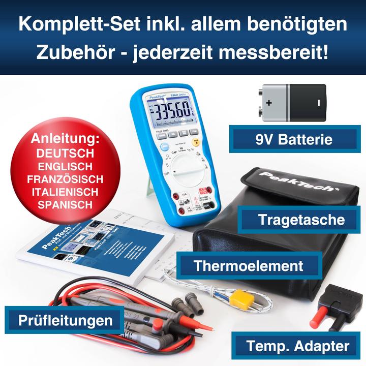 Actual product image Peaktech P 3360 True RMS digital multimeter (CAT III 1000V, CAT IV 600V)