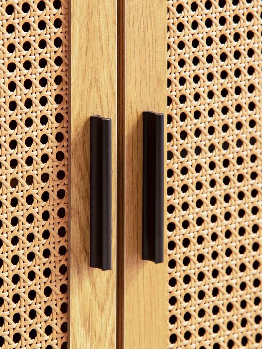Produktbild FineBuy Sideboard Anrichte 80 cm Kommodenschrank Schwarz mit Wiener Geflecht (80 x 40 x 87 cm)