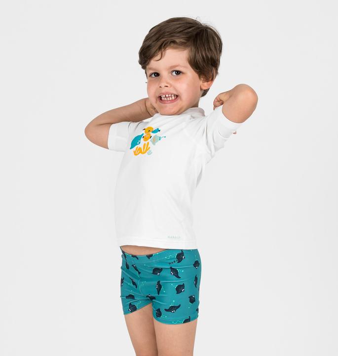 Nabaiji Badehose Boxer Baby/Kleinkind - Titou Manta blau