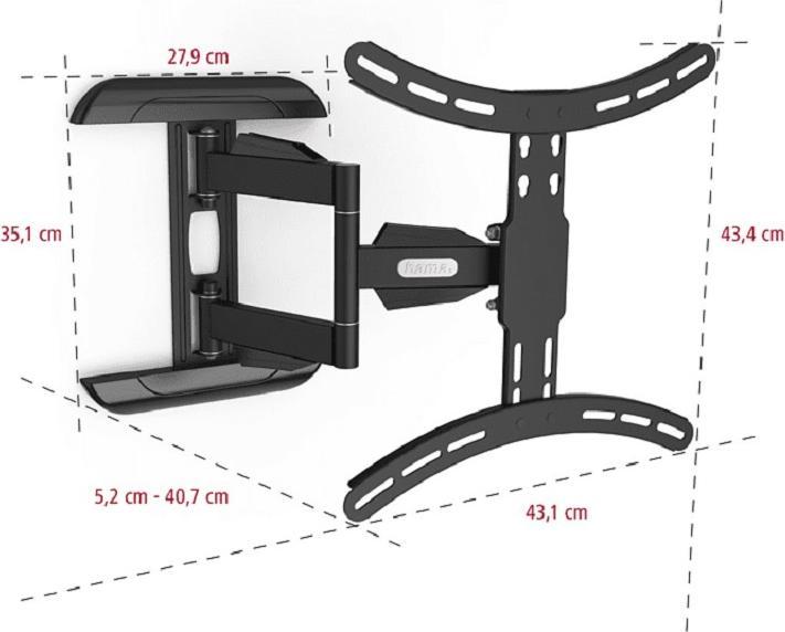 Actual product image Hama fullmotion premium (Wall, 65", 50 kg)