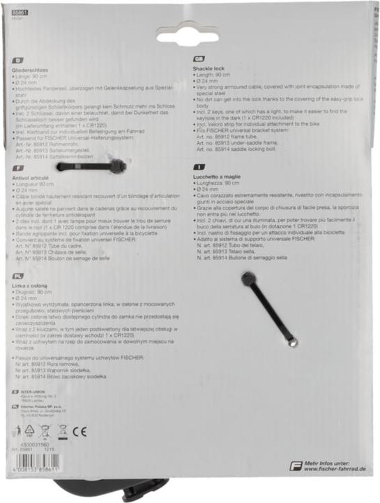 Immagine prodotto Fischer Serratura di collegamento 85861 Nero S (90 cm)