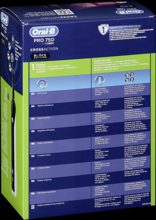 Produktbild Oral-B Pro 1 750 (Oszillierende Zahnbürste)