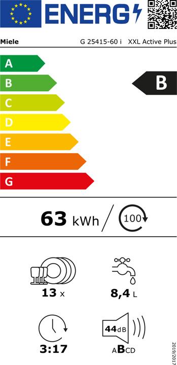 Etichetta energetica Miele G 25415-60 i XXL Active Plus