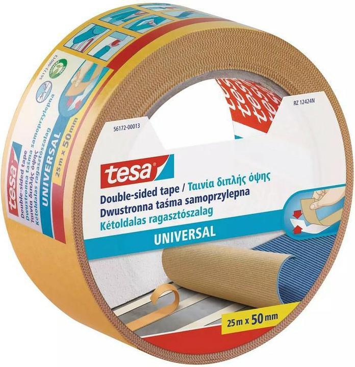 Produktbild tesa Klebeband ® doppelseitig Universal, 25m lang, 50mm breit (50 mm)