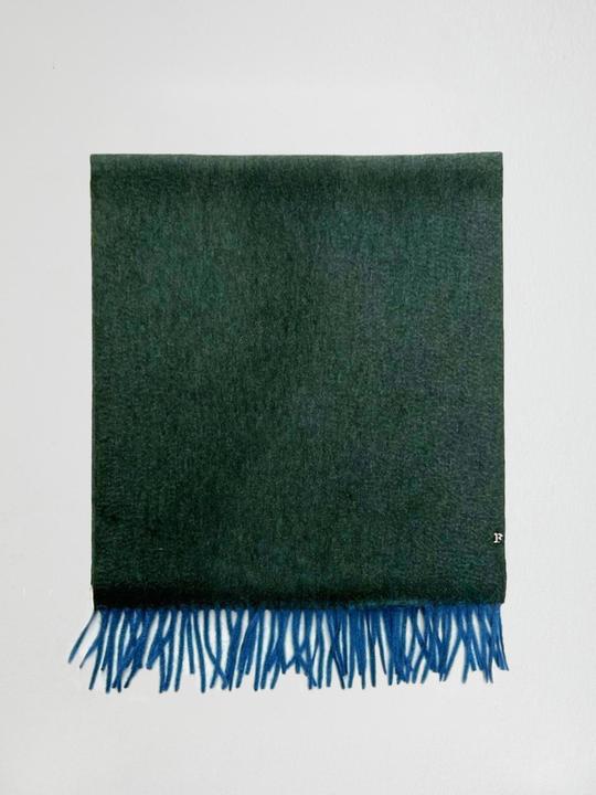 Actual product image Furnari 100% CashmereScarf in Dark Green/Jean Blue