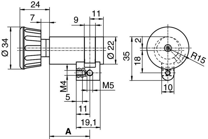 Actual product image Kaba Rotary knob half cylinder type 1514 D (Rotary knob cylinder)