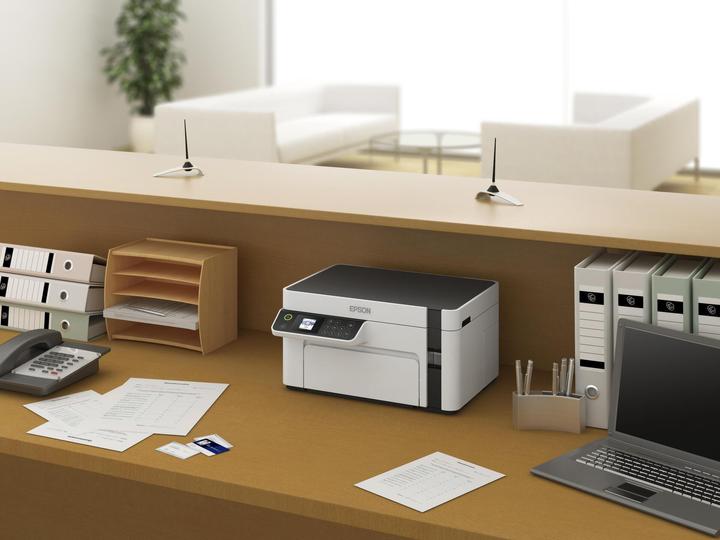 Immagine prodotto Epson Stampante compatta multifunzione EcoTank M2120 Mono, Inkjet, A4, Wi-Fi, Bianco (Inchiostro, Bianco e nero)