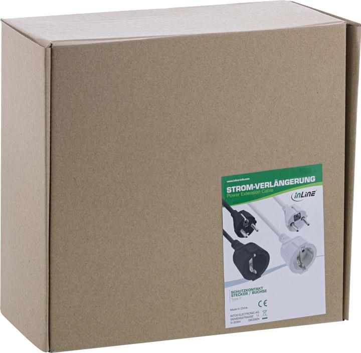 Actual product image InLine Protective contact extension ST / BU (10 m, CEE 7/7)
