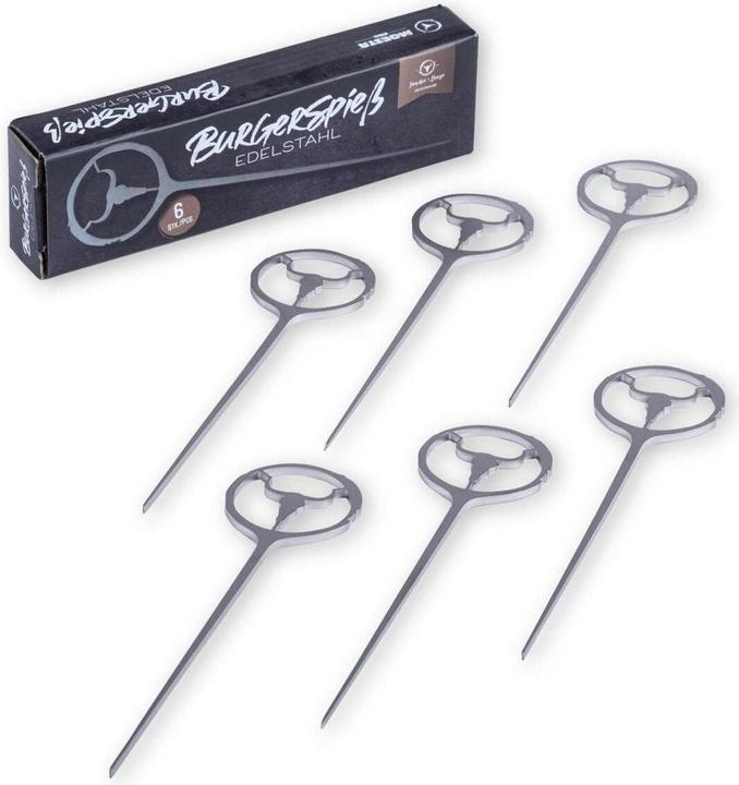 Image du produit Moesta BBQ Lot de 6 brochettes pour burgers