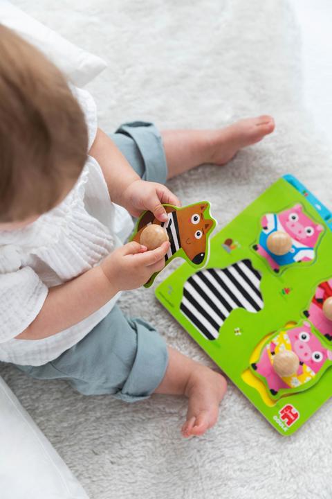 Actual product image Goula Kids Wooden Puzzle Three Little Pigs (4 pieces)