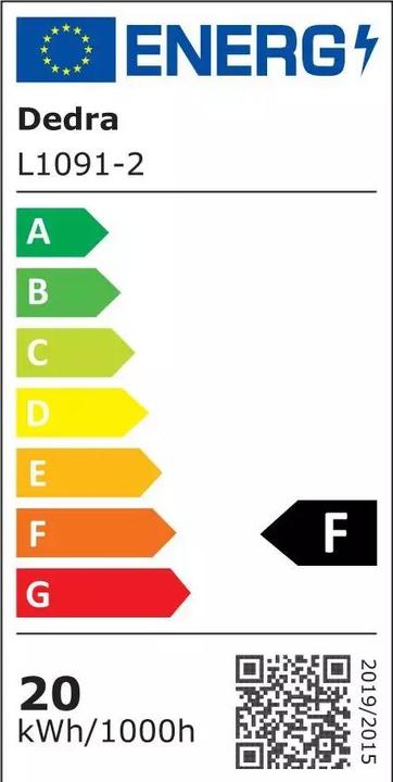 Energy Label Dedra Wall lamp SLIM 20W with motion sensor SMD LED, IP44 (LED, 20 W)