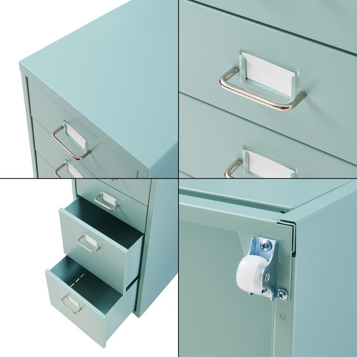 Actual product image En.Casa Rollcontainer Kökar mit 8 Schubladen 109x28x41 cm Mintgrün