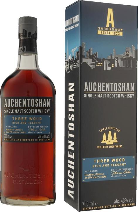 Image du produit Auchentoshan Trois Bois (Single Malt, Scotch Whisky, 1 x 70 cl)