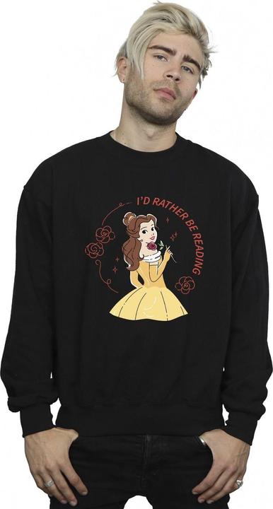 Actual product image Disney Mens Beauty And The Beast I'd Rather Be Reading Cotton Sweatshirt (XXL)