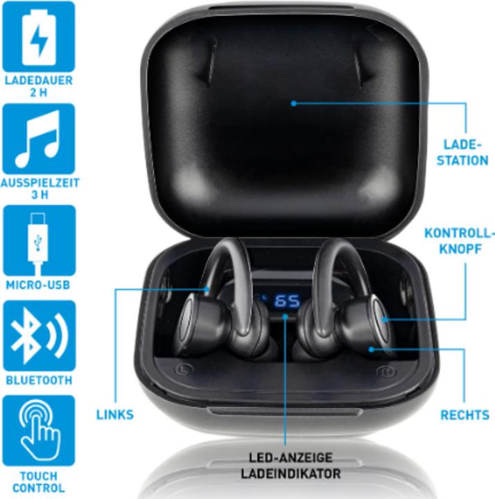 Actual product image Grundig Earbuds Sport TWS 300mAh BT (No noise cancelling, 2 h, Wireless)