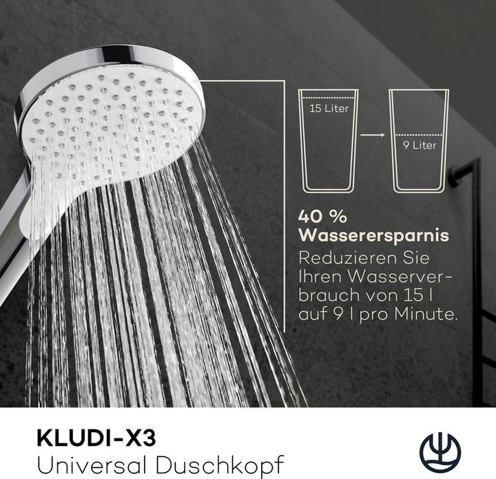 Produktbild Kludi X3 Duschkopf (1 Strahlarten, 15 l/min)