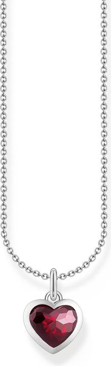 Immagine prodotto Thomas Sabo Collana con ciondolo a cuore in argento rosso scuro (Argento 925, 38 - 45 cm)