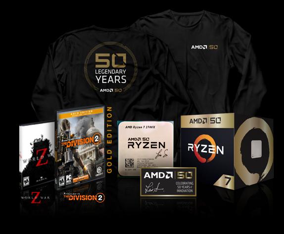 AMD Ryzen 7 2700X 50ème Anniversaire Edition Or (AM4, 3.70 GHz, 8 -Core)