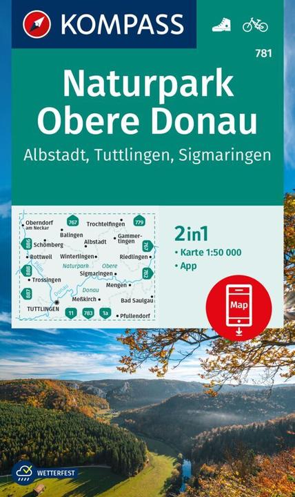 Image du produit Carte de randonnée 781 Parc naturel du Haut-Danube - Albstadt - Tuttlingen - Sigmaringen 1:50.00