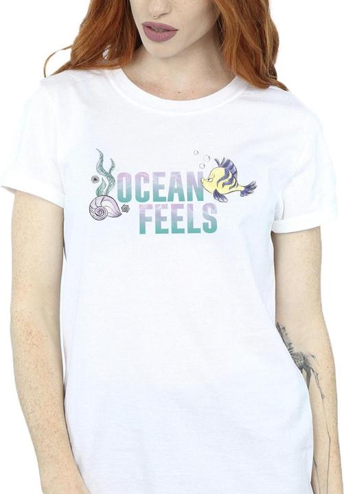 Actual product image Disney Womens/Ladies The Little Mermaid Ocean Cotton Boyfriend T-Shirt (L)
