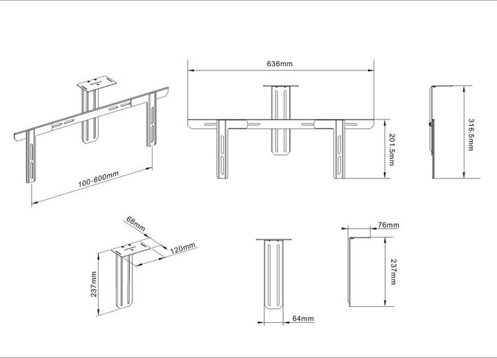 Produktbild Multibrackets Kamerahalter Universal, 55" - 110", schwarz (Wand, 110")