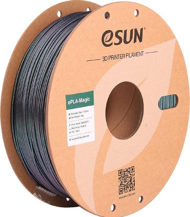 Actual product image eSUN ePLA-Magic Dark Twinkling Green Filament 1.75mm 1Kg (PLA, 1.75 mm, 1000 g, Green)