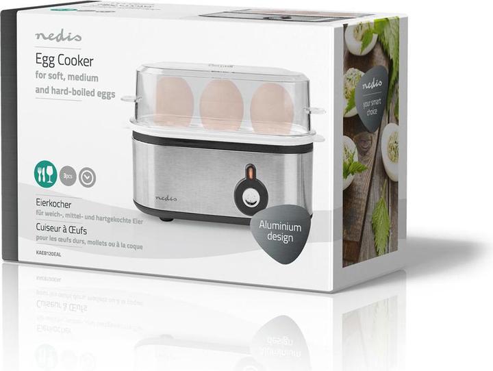 Actual product image Nedis Egg boiler - Lid & holder are dishwasher safe - Egg holder with measuring cup - Soft, With (EU plug)