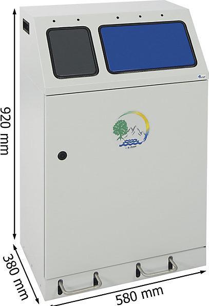 Immagine prodotto Contenitore per la raccolta differenziata, in acciaio, capacità 60 + 30 l (90 l)