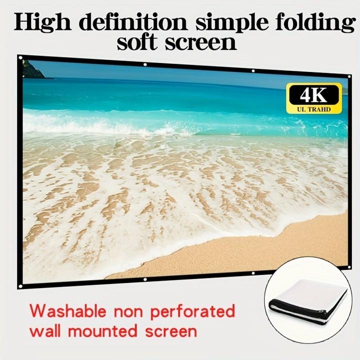 Immagine prodotto PhoneLook Doppelseitige 16:9 Projektionsleinwand mit pflegeleichtem, bügelbarem Stoff (120 Zoll, 305 cm) (120", 16:9)