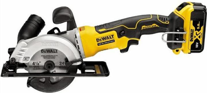 DeWalt DCS571P2 Portable Circular Saw 115 mm 2x XR 18V 5Ah T-STAK II Black Yellow